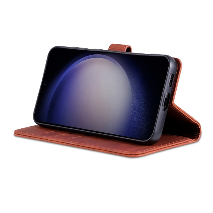 AZNS Skin Feel Calf Texture Flip Leather case for Samsung Galaxy S24 5G, showcasing its elegant design and practical features.